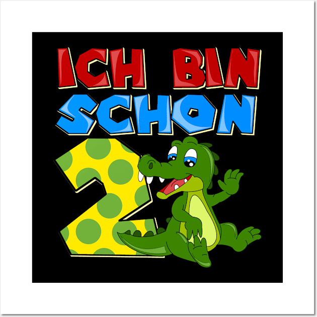 Ich bin schon 2 Krokodil / Dino Geschenk Wall Art by emyzingdesignz